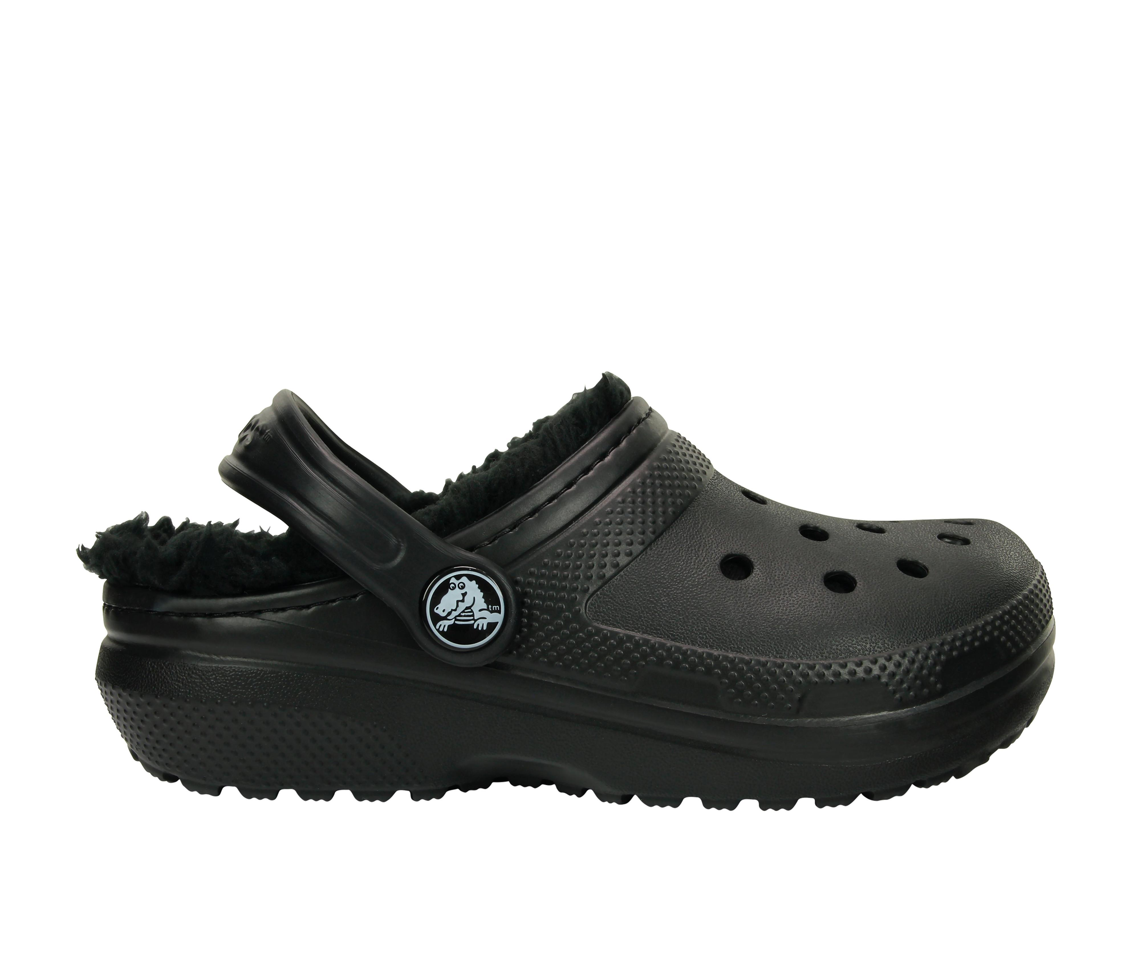 Kids' Crocs Little Kid & Big Kid Classic Lined Clogs in Black / Black color