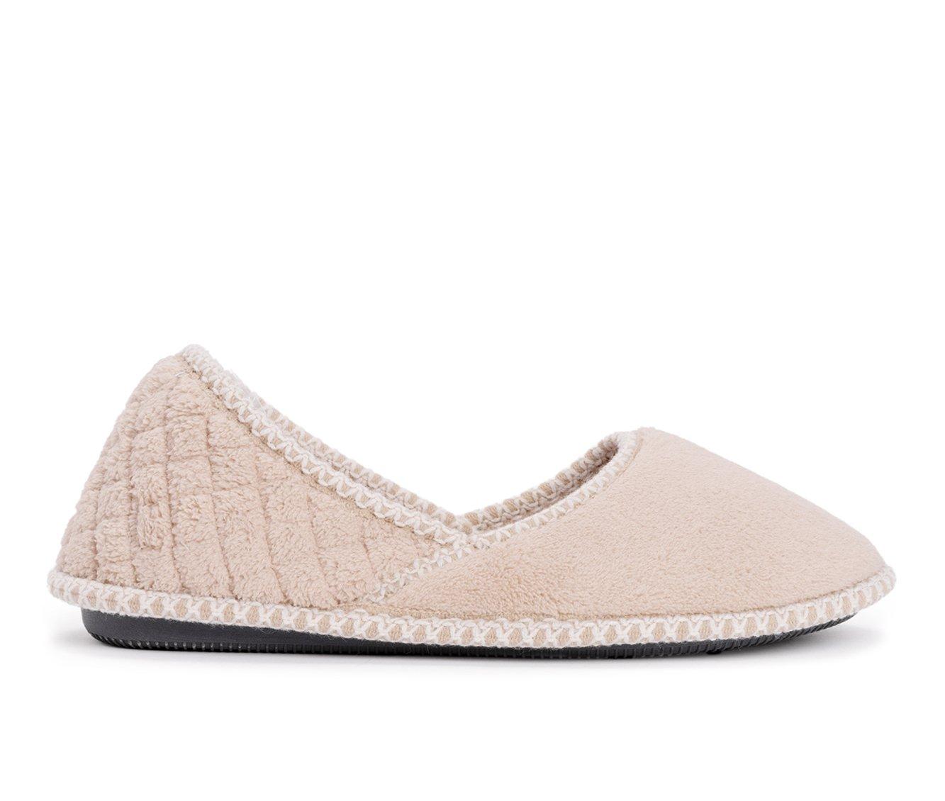 MUK LUKS Women's Beverly Micro Chenille Slip-on Slippers in Honey Wheat color