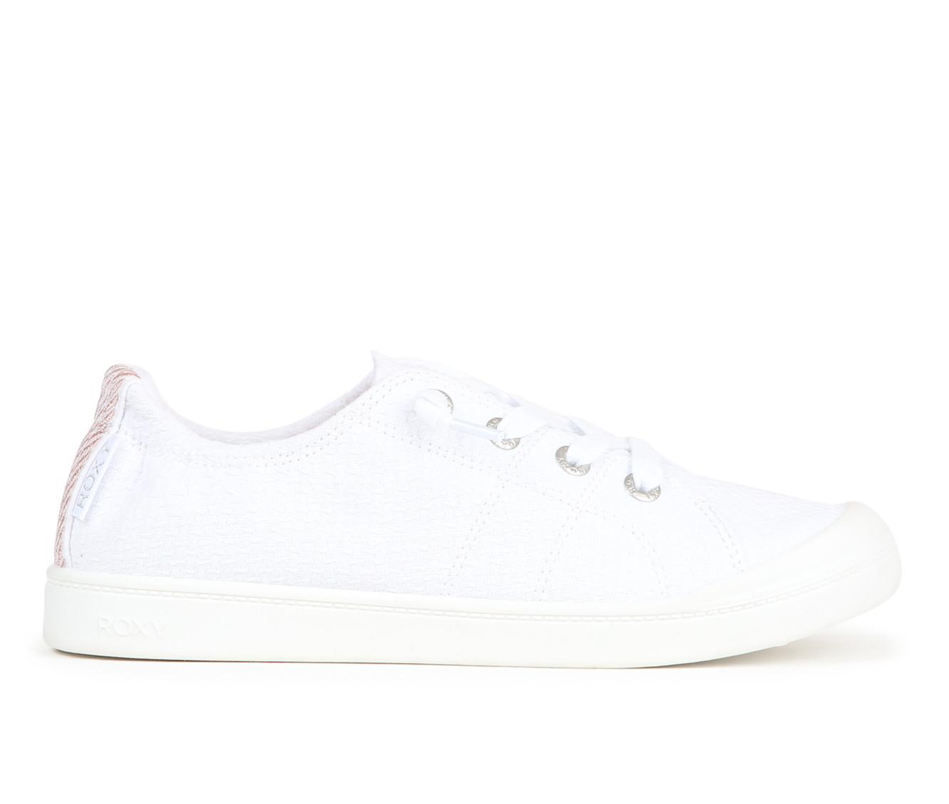 Women's Roxy Bayshore Plus Slip-On Sneakers in White/White color