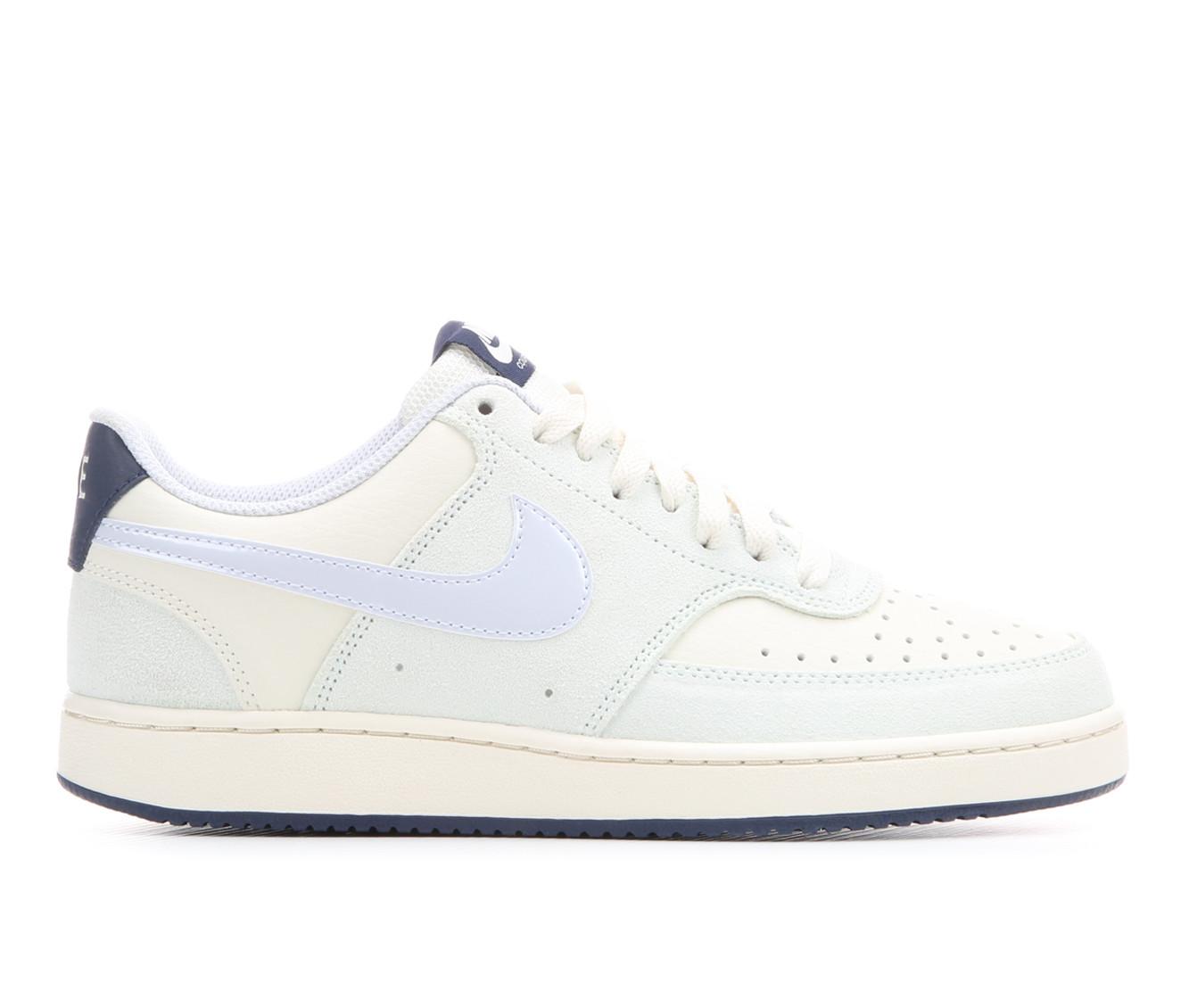 Women's Nike Court Vision Low Next Nature Sustainable Sneakers in Green/Blu/Pearl color