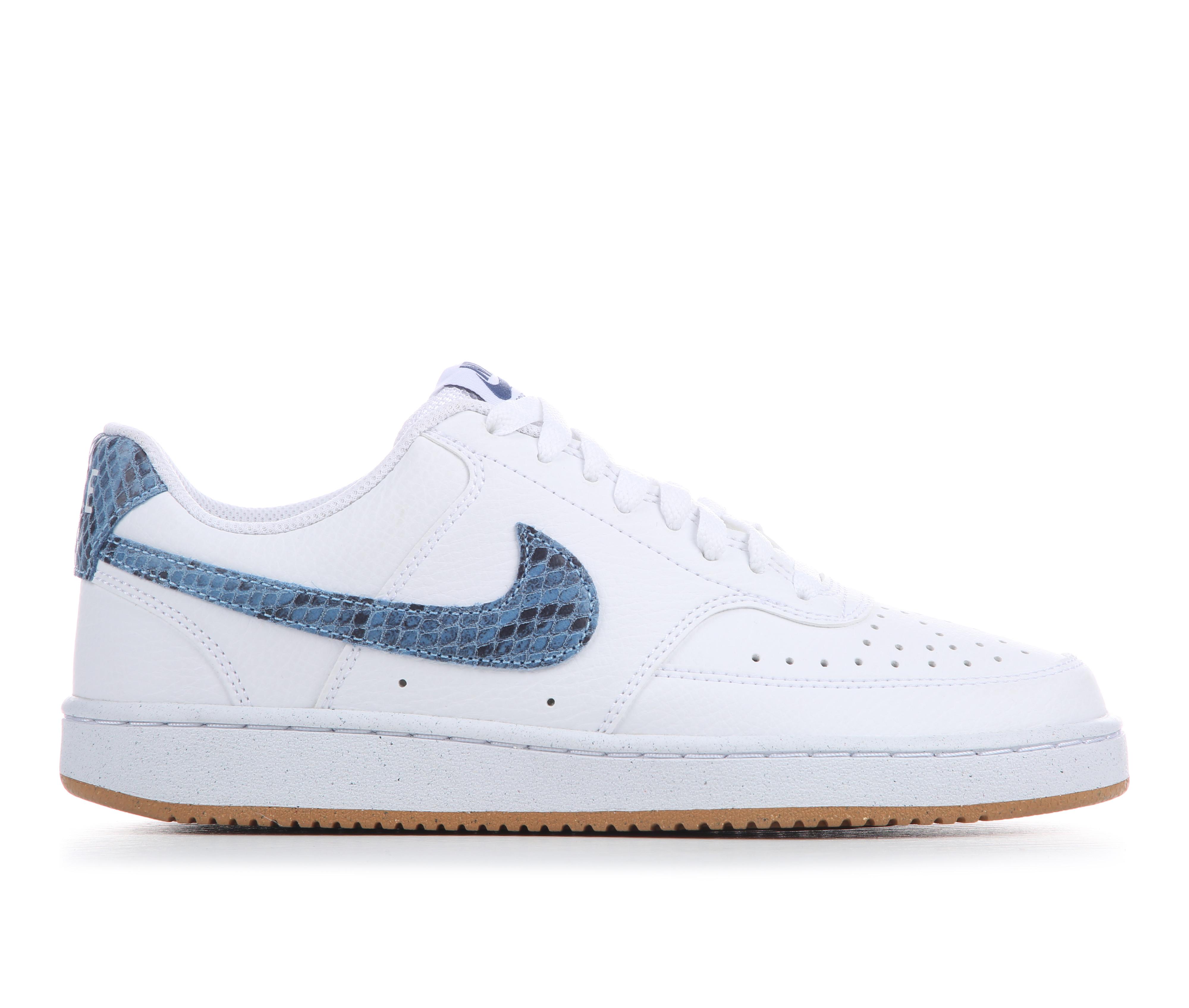 Women's Nike Court Vision Low Next Nature Sustainable Sneakers in Wht/Blu/Gum 100 color