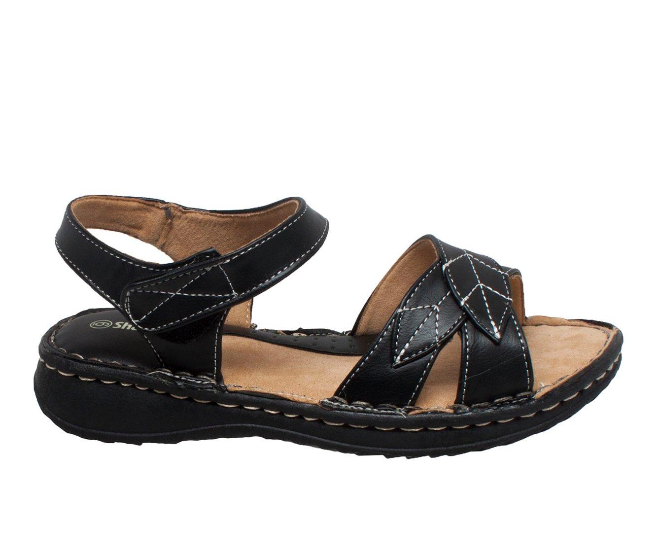 Women's Shaboom Ankle Strap Comfort Sandals in Black color