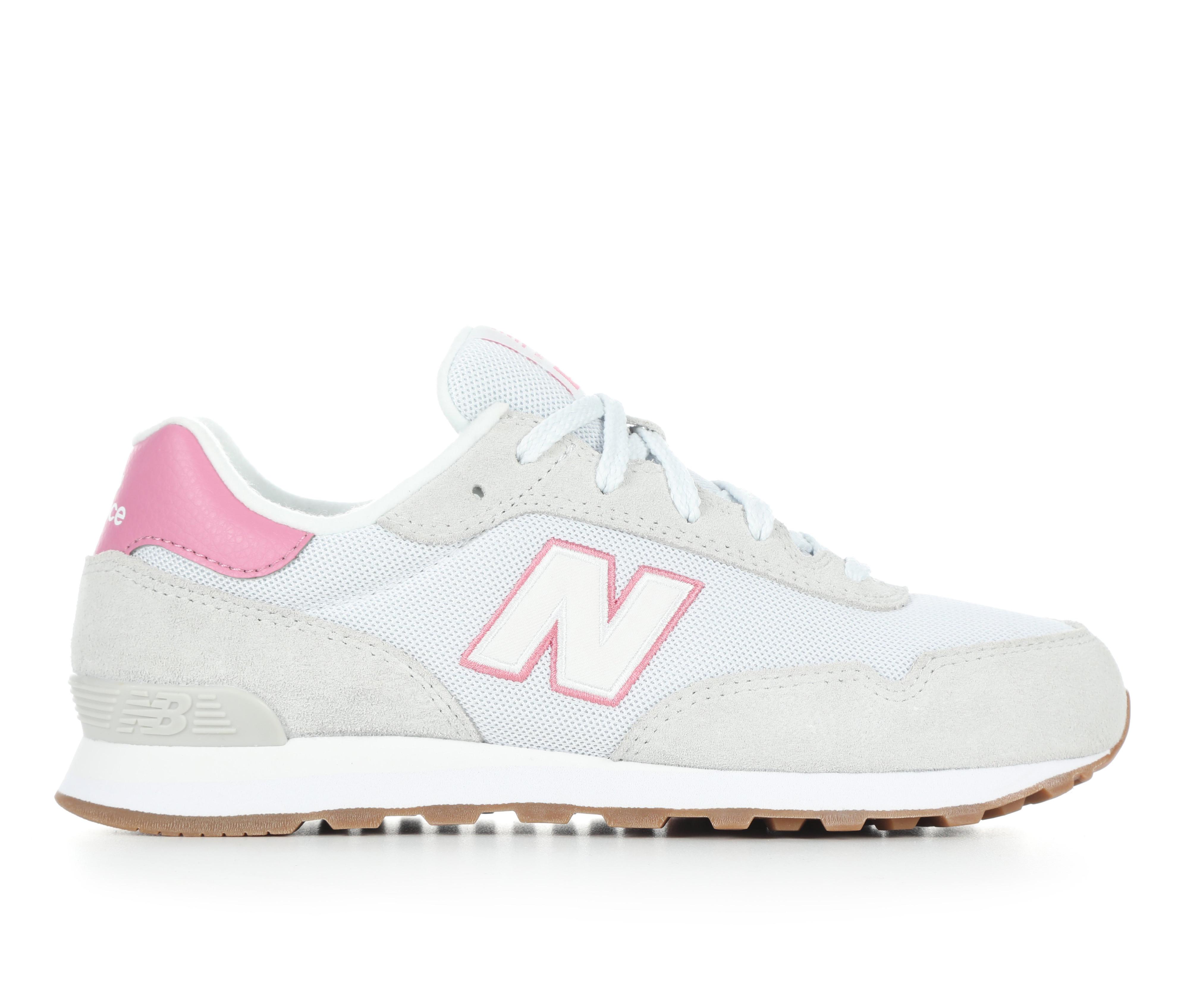 Girls' New Balance Big Kid 515 Running Shoes in Gry/Pink/Gum color