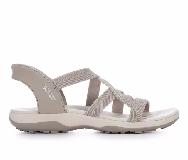 Women's Skechers Reggae Slim Slip-Ins Sandals in Taupe color