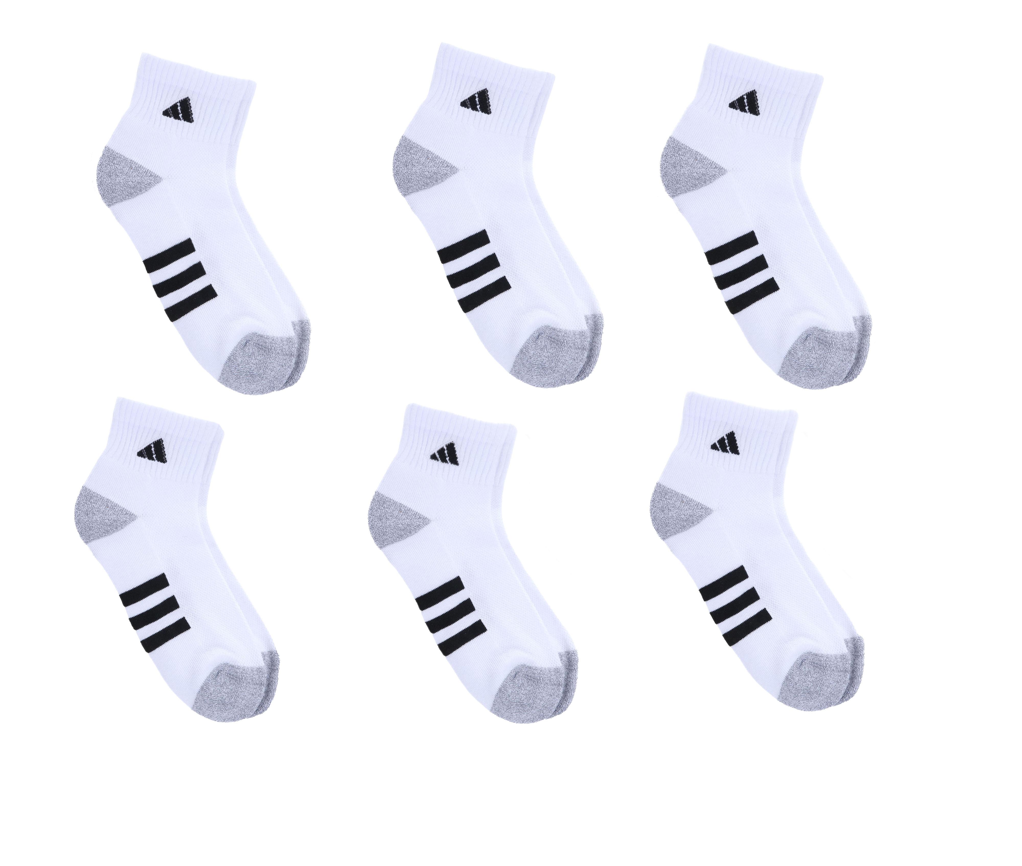Adidas Youth 6 Pair Cushioned 2.0 Quarter Socks in White color