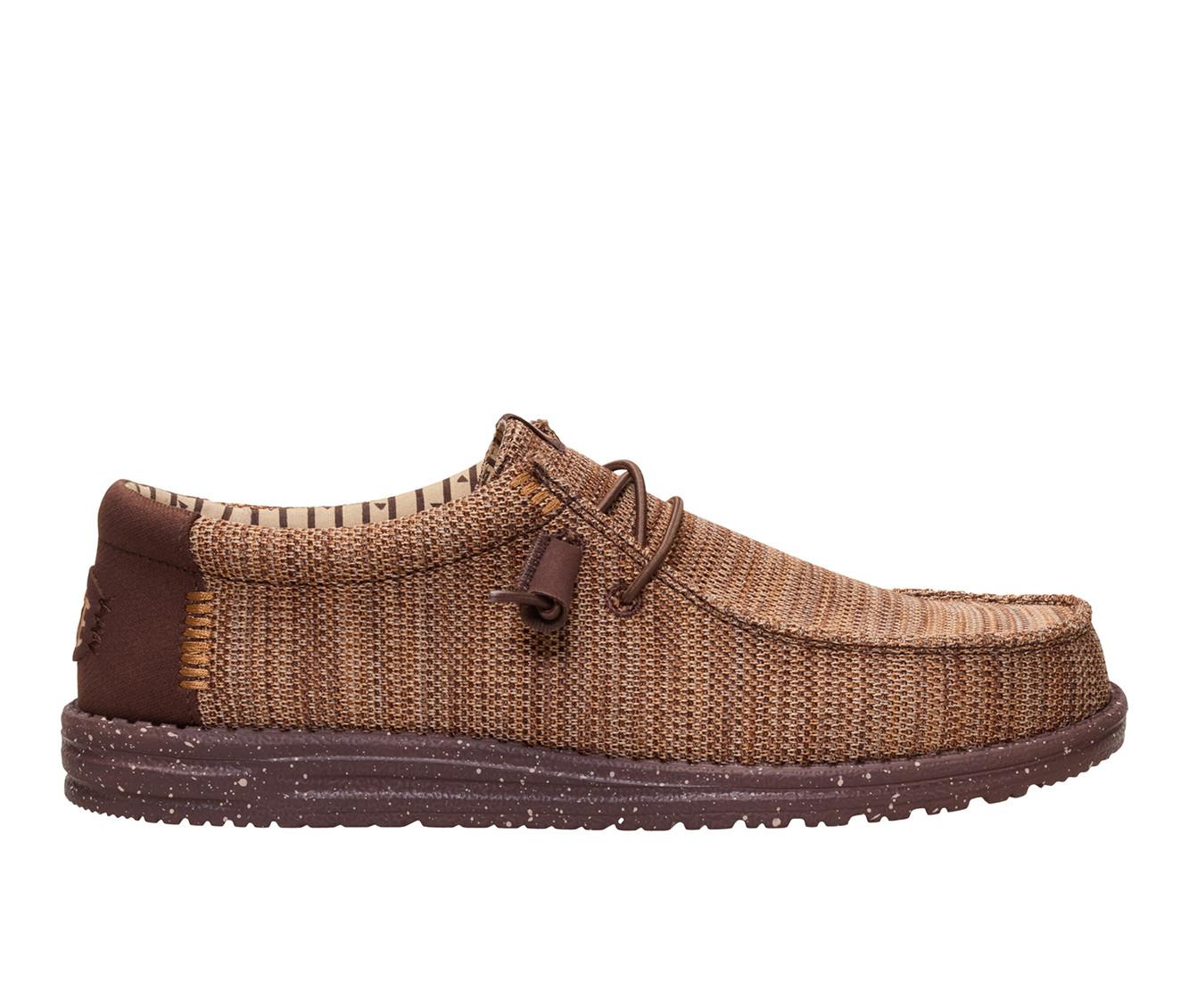 Men's HEYDUDE Wally Stretch Sox Casual Shoes in Chocolate/Multi color