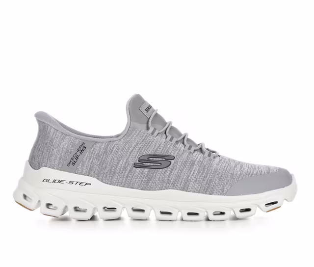 Men's Skechers 233011 Glide Step Slip-Ins Walking Shoes in Grey color