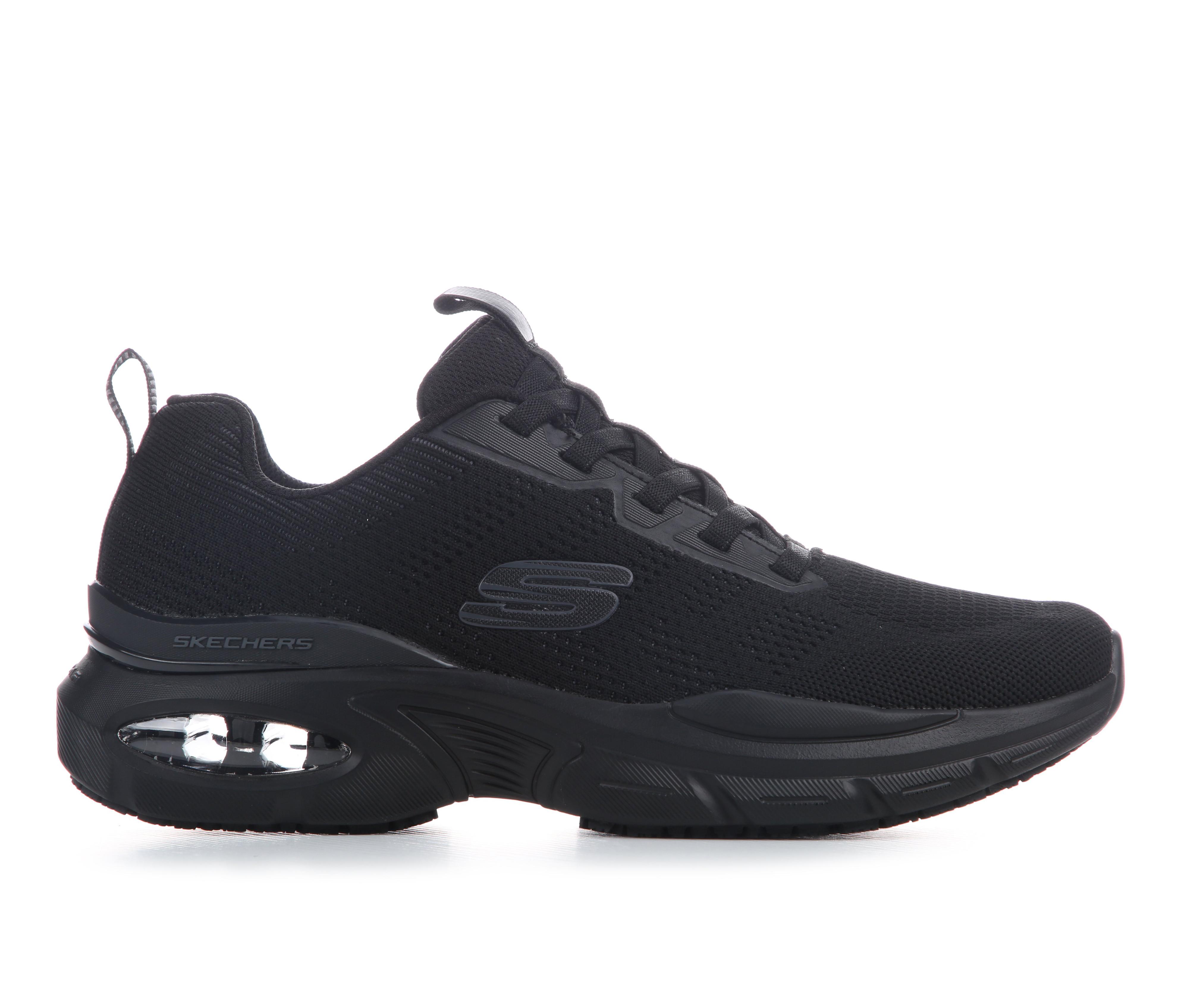 Men's Skechers Work 200220 Skech Air Ventura Slip Resistant Safety Shoes in Black color
