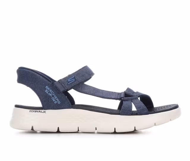 Women's Skechers Go Go Walk Flex Slip-Ins 141481 Slip-Ins Sandals in Navy color