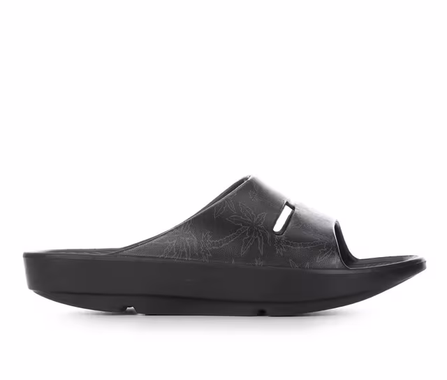 Women's Island Surf Crest II Slides in Black Print color