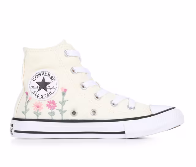 Girls' Converse Little Kid Chuck Taylor All Star Florals High-Top Sneakers in Egret/Jly Jtr color