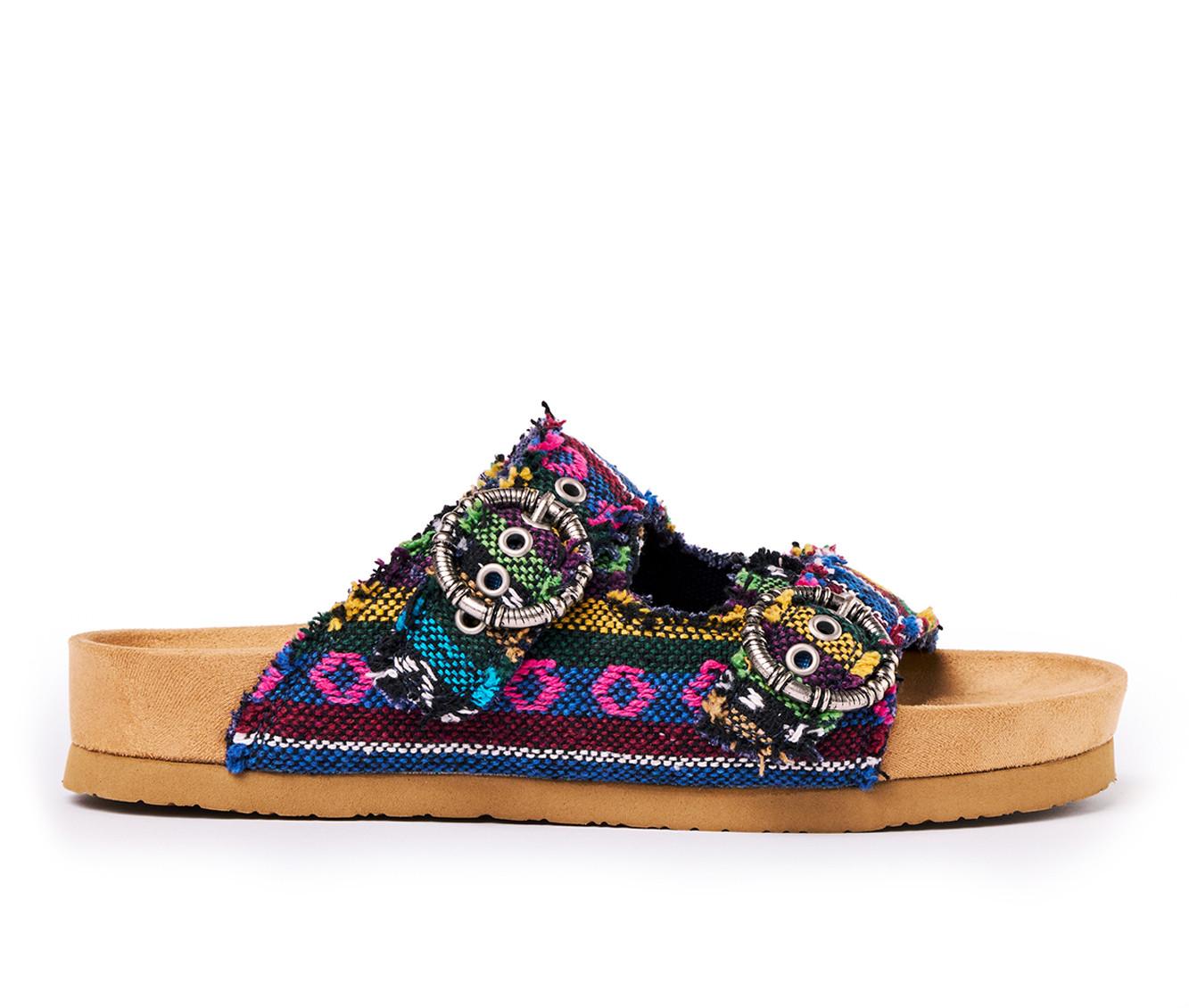 Women's Minnetonka Georgine Footbed Sandals in Shadow Geo color