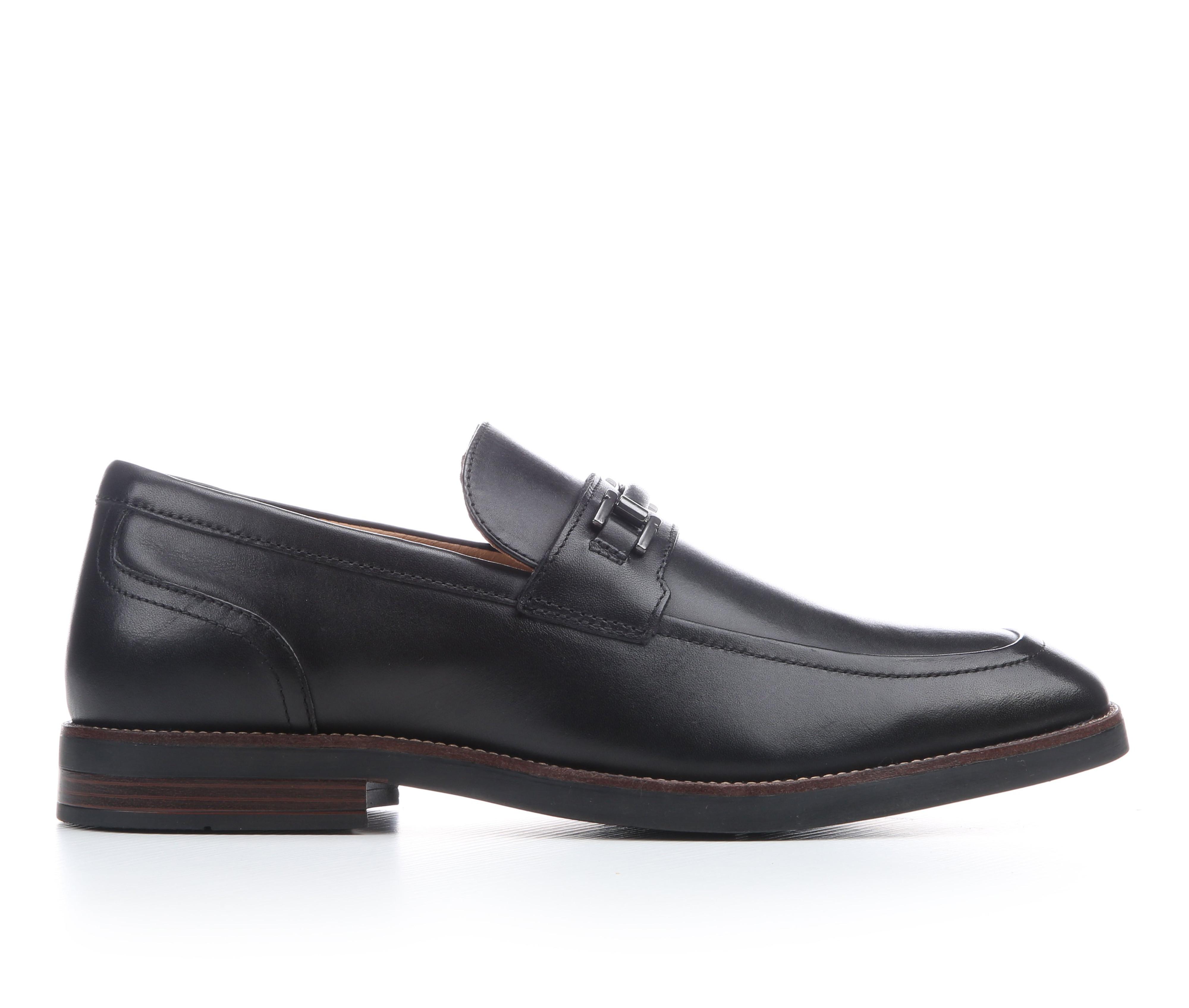 Men's Johnston and Murphy Borland Moc Toe Bit Dress Shoes in Black color