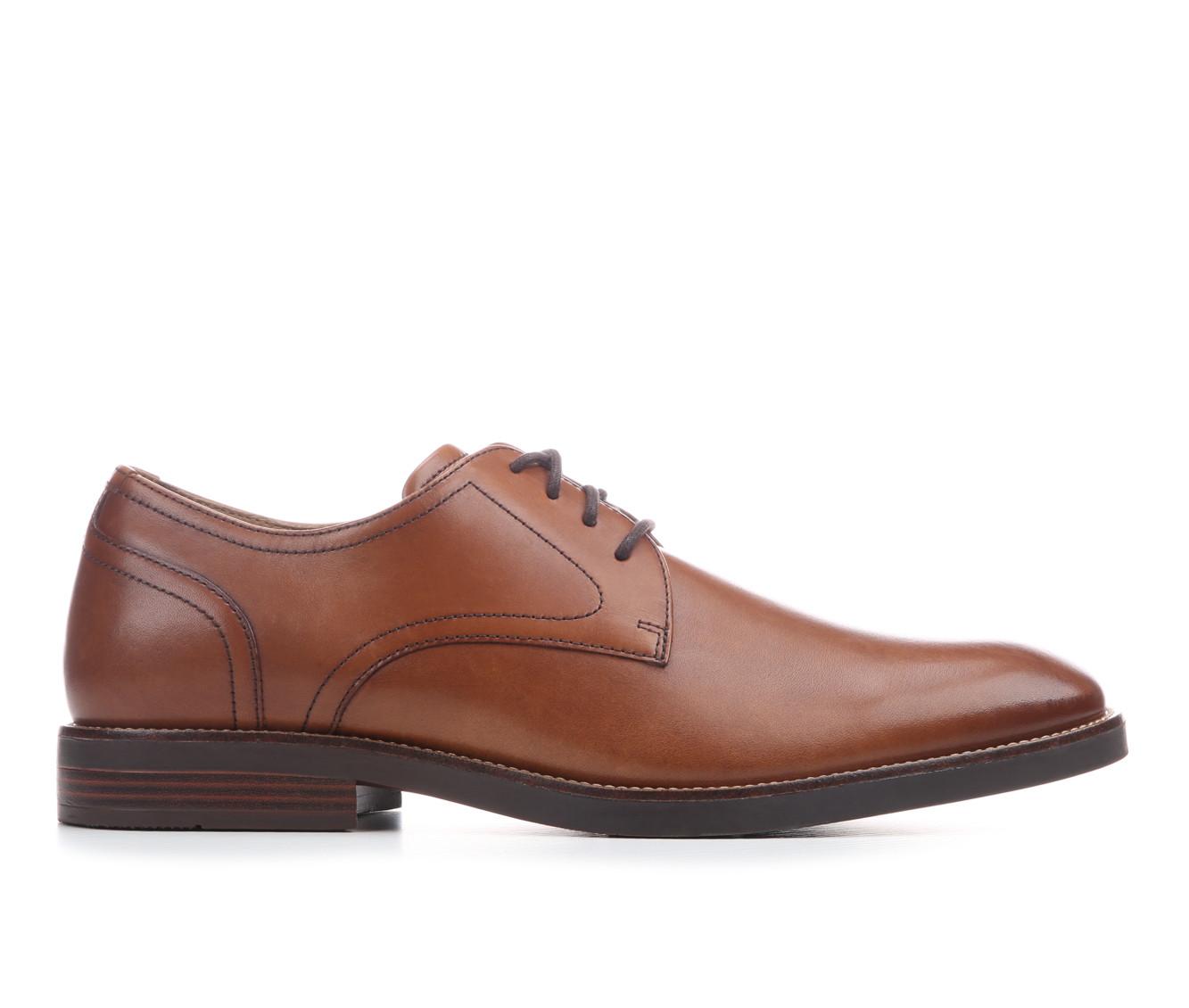 Men's Johnston and Murphy Borland Plain Toe Dress Shoes in Brown color