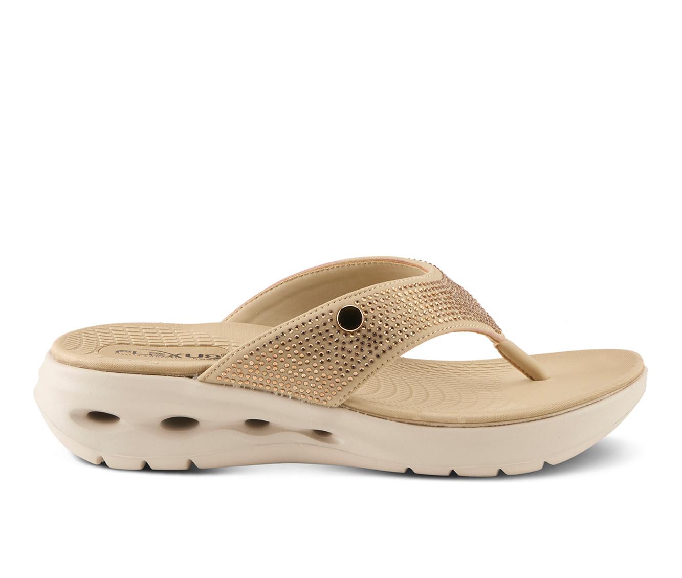 Women's Flexus Gorski Flip-Flops in Beige color