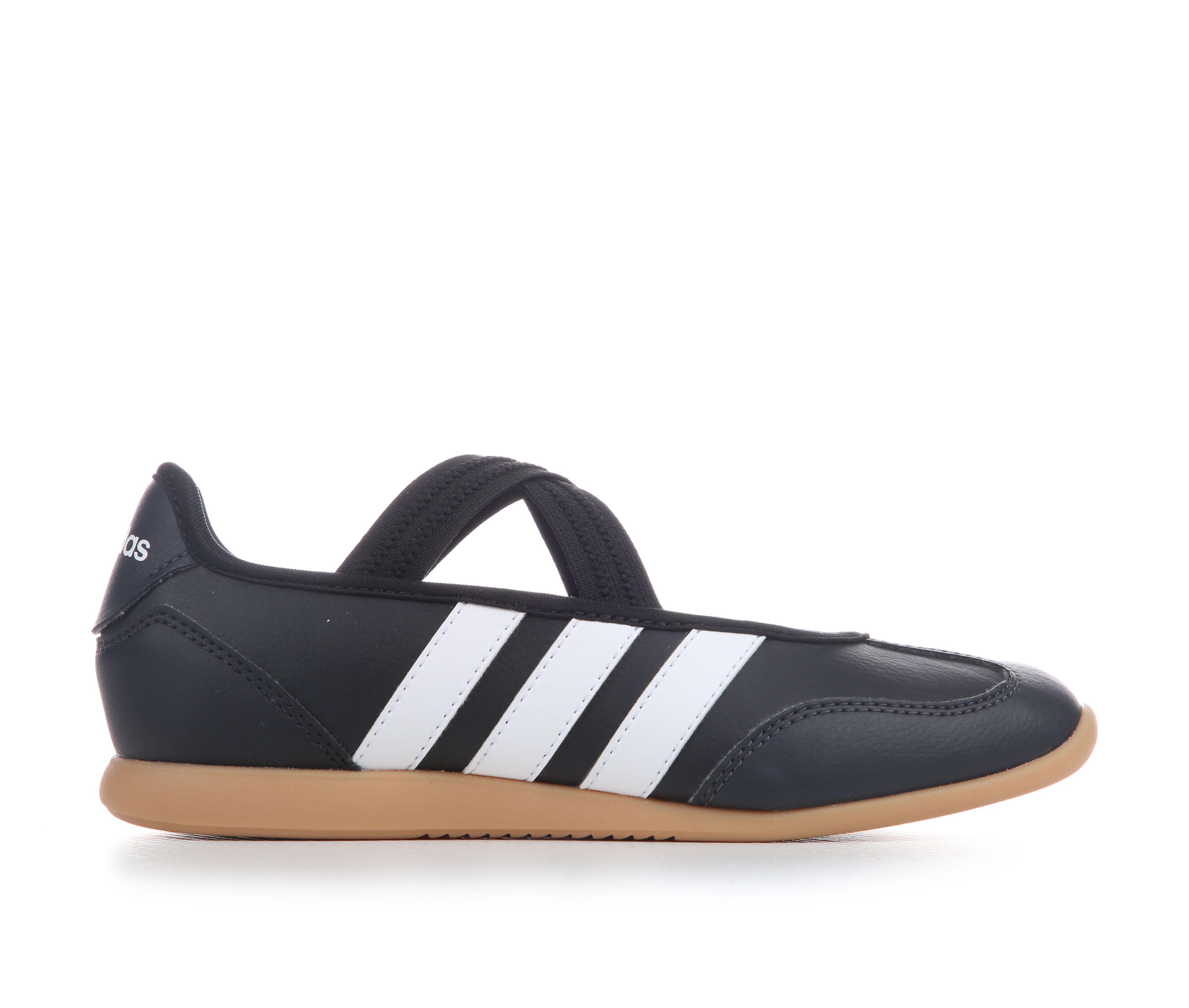 Girls' Adidas Big Kid Barreda Mary Janes in Blk/Wht/Carbon color