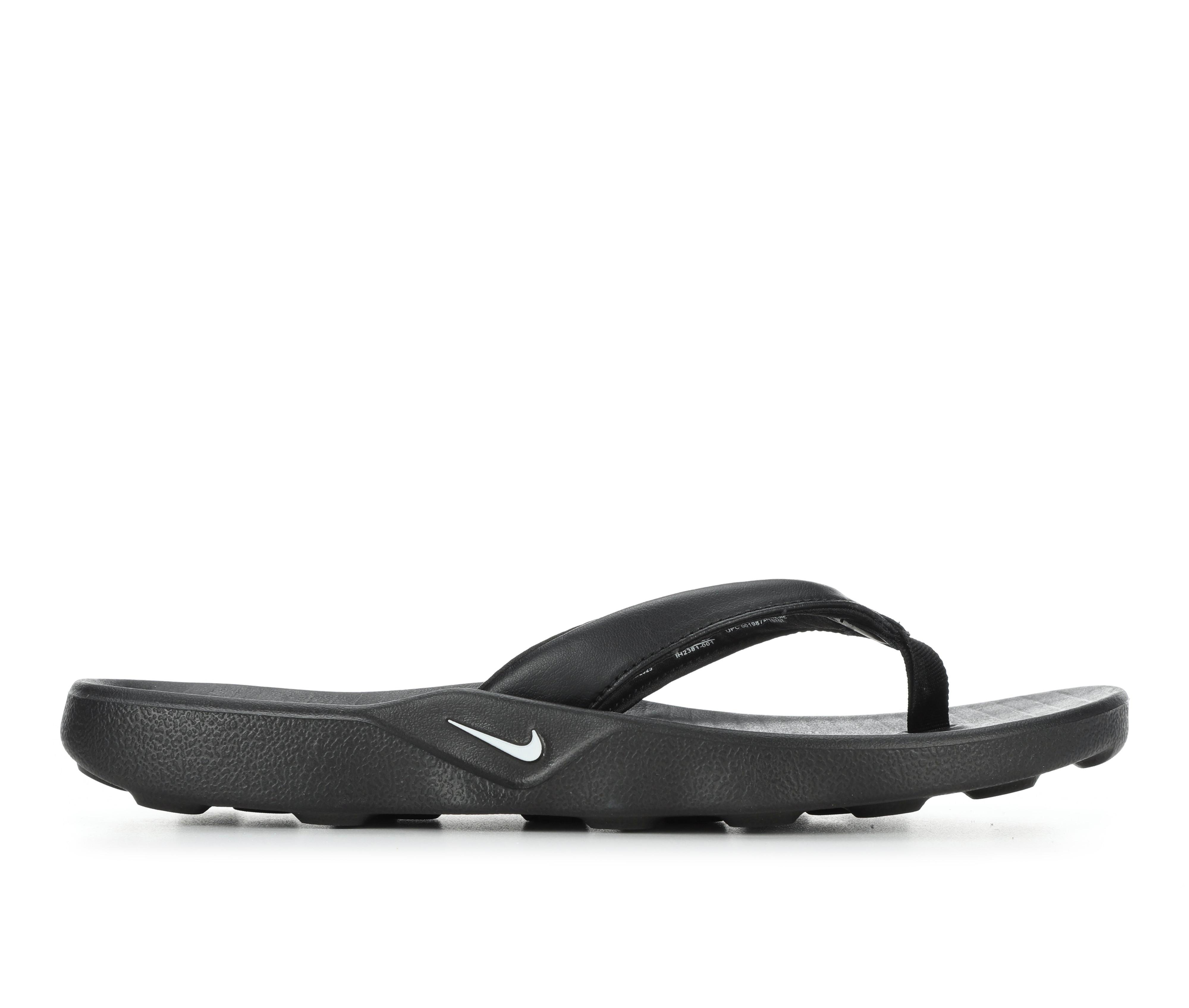 Women's Nike Marina Sport Slides in Black/White color