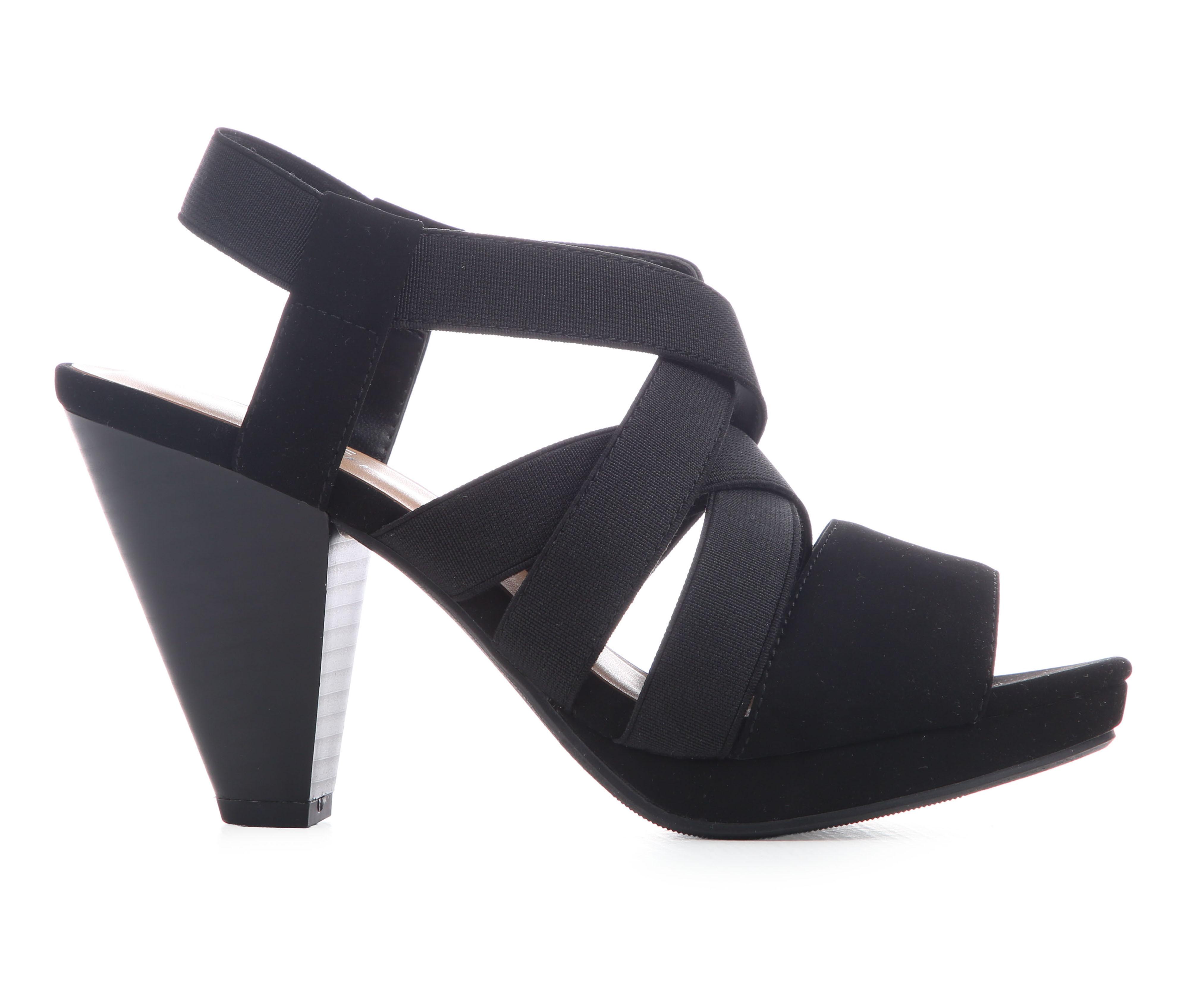 Women's Blue Aura Kali Dress Sandals in Black Nub color