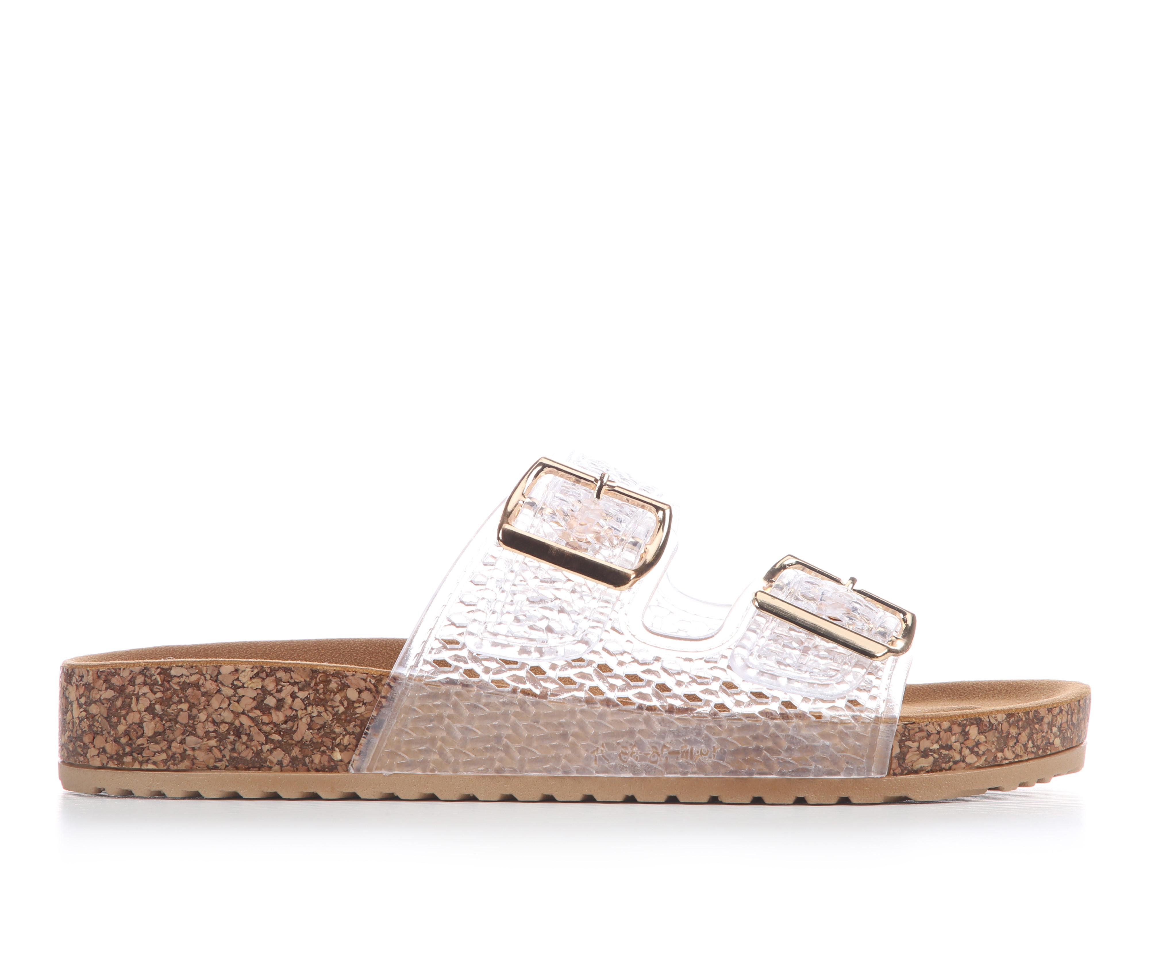 Women's Sugar Bonza Footbed Sandals in Clear Jelly color