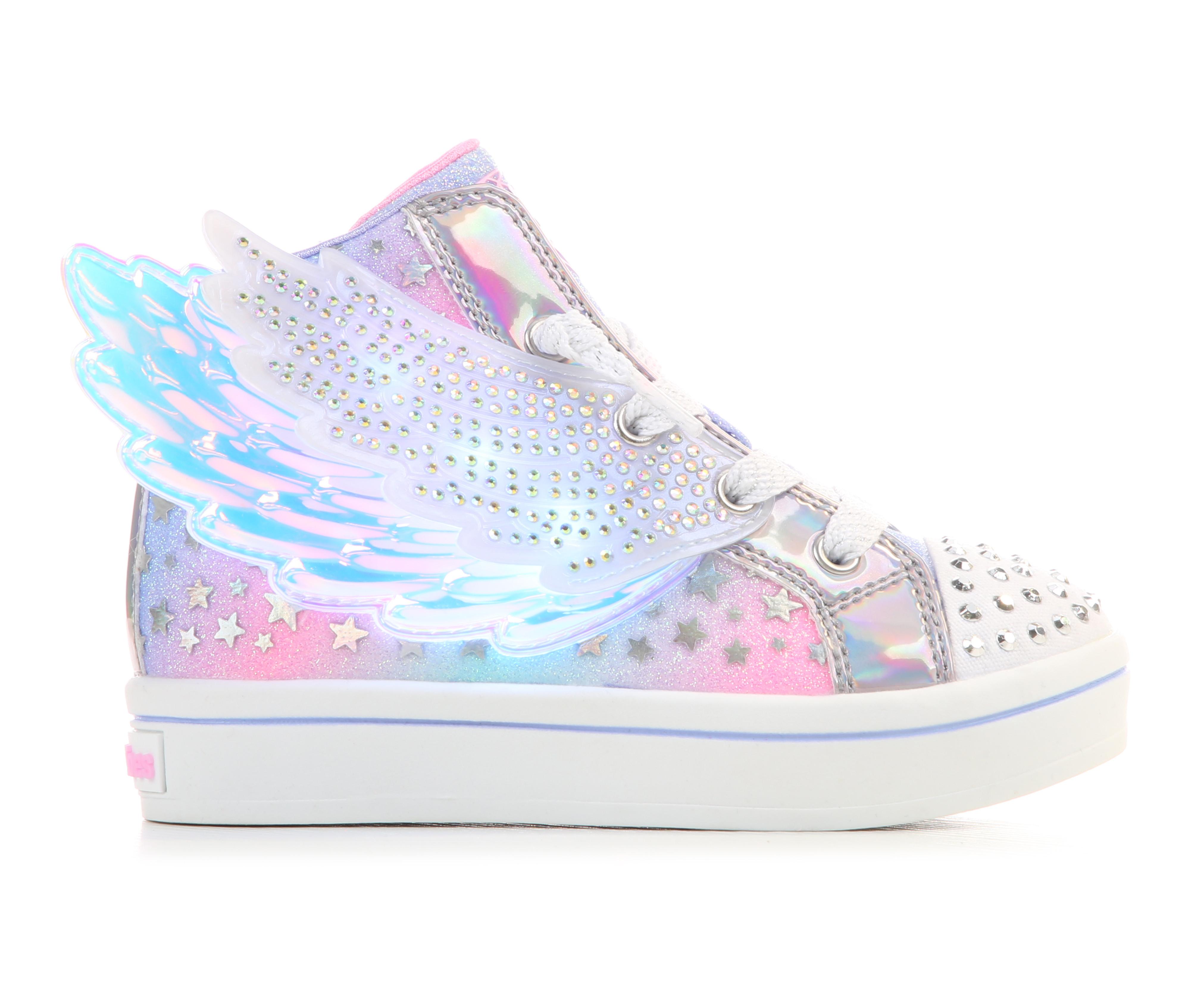 Girls' Skechers Toddler Twinkle Lite Wing Sneakers in Periwinkle/Mult color