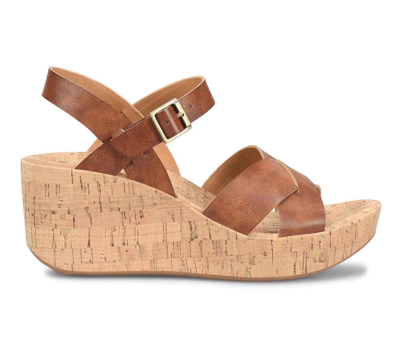 Women's Korks Denuca Wedge Sandals in Tan-Caramello color