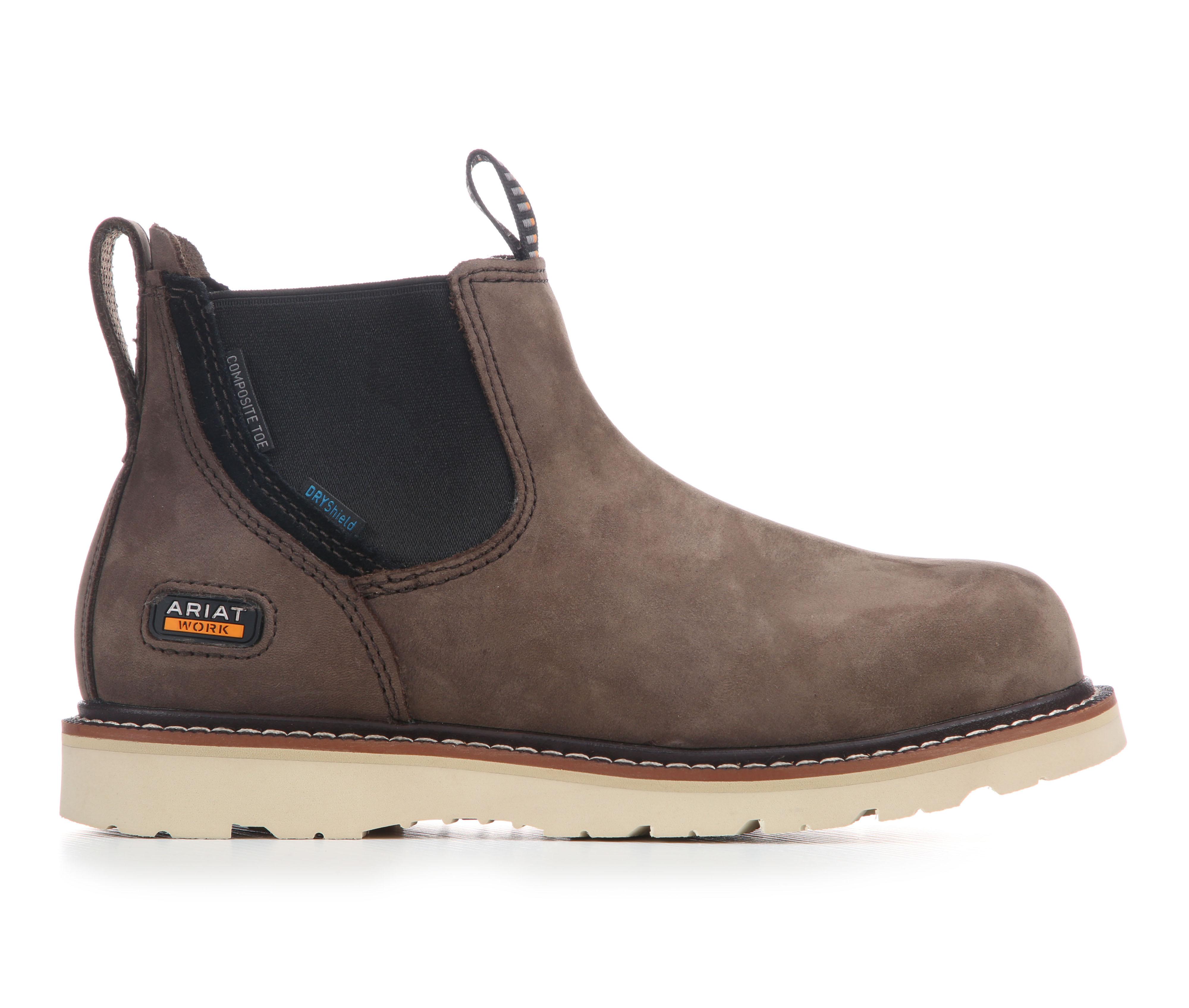 Women's Ariat Women's Rebar Wedge Chelsea WTP CT Work Boots in Grey color