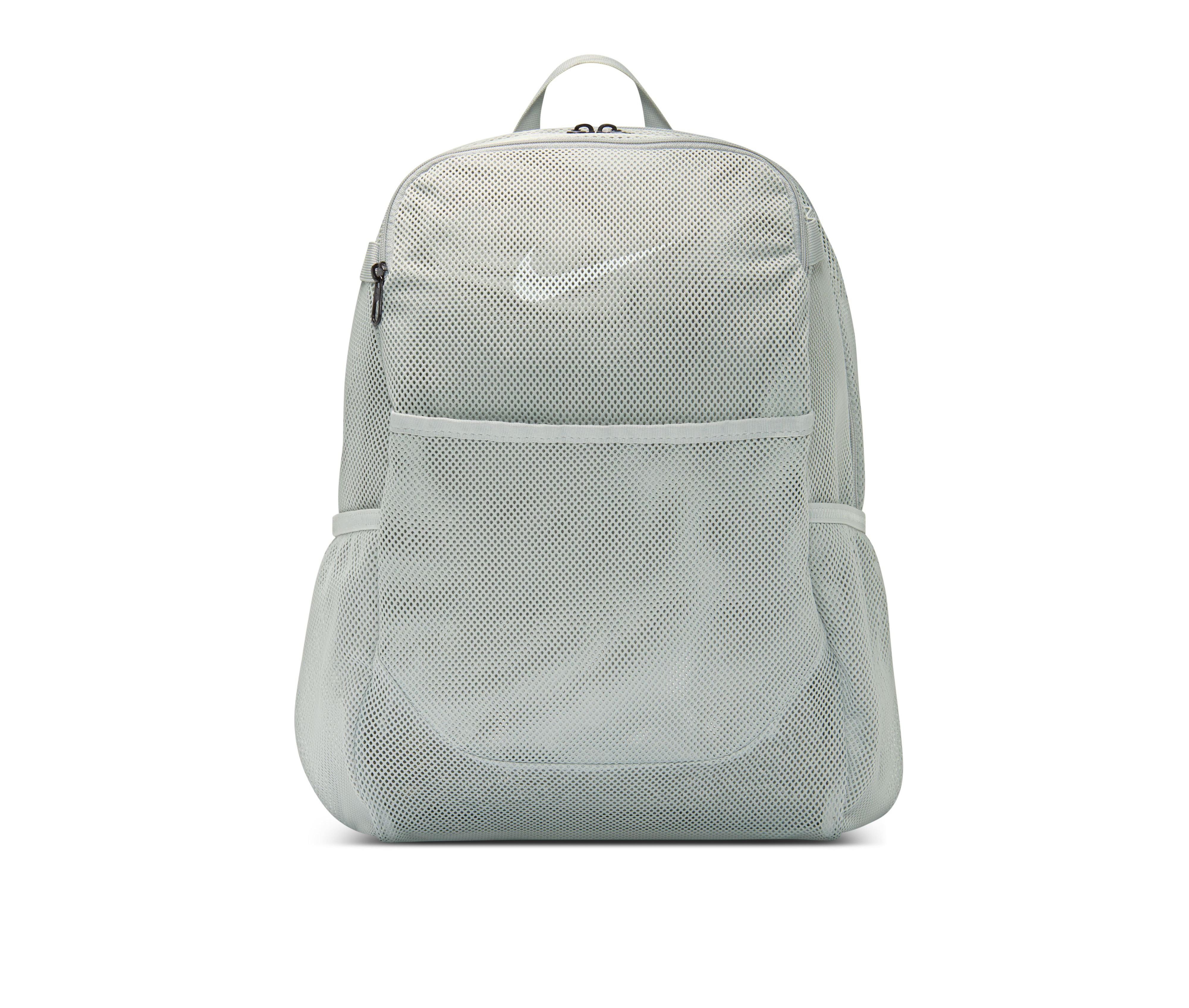 Nike Brasilia Mesh Backpack in LIGHT SMOKE GY color